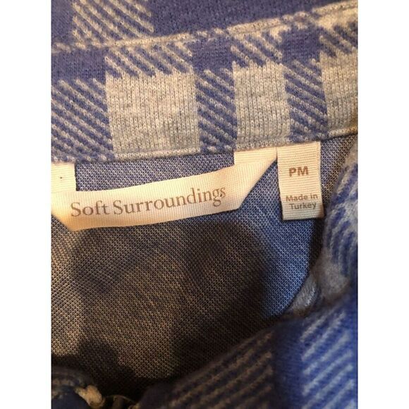 Soft Surroundings SUPER SOFT 1/4 Zip Cozy Blue Plaid Tunic Petite Medium - Picture 9 of 9